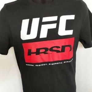 Reebok UFC Men's Black Gear HRSD T-Shirt MMA Tee